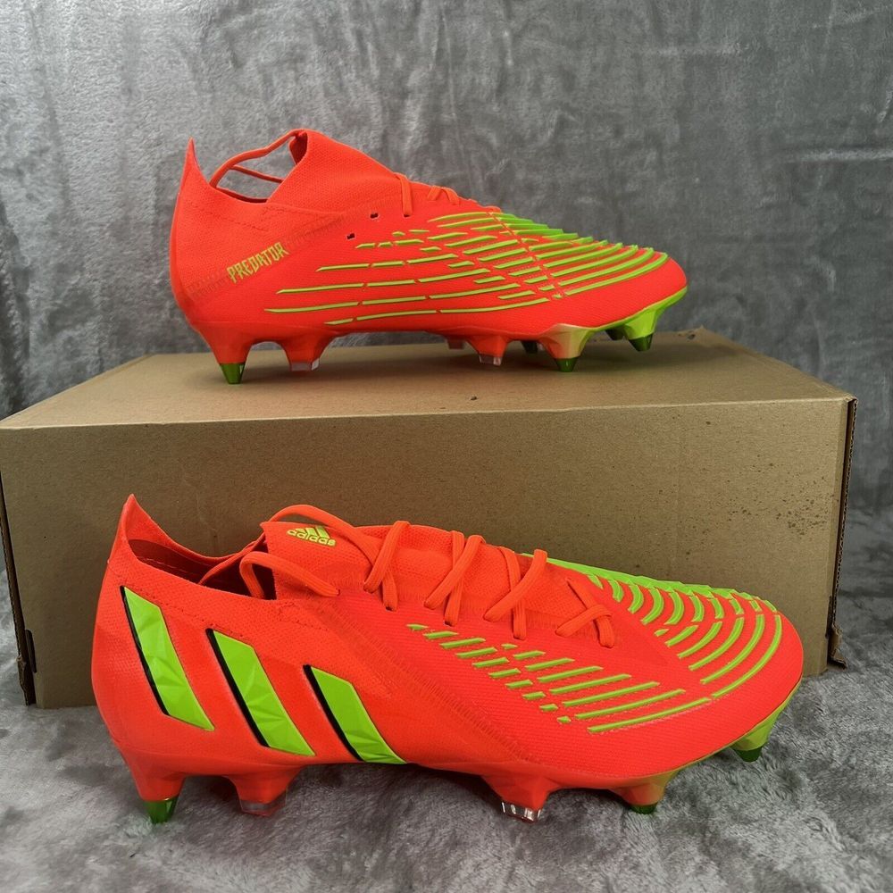 Adidas Men's Predator EDGE.1 L‎ FG Soccer Cleats Size 7.5 Orange Green |GW1024|